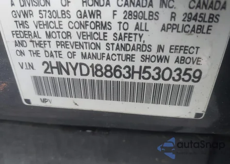 2003 Acura Mdx Touring z USA, uszkodzony, nr VIN 2HNYD18863H530359